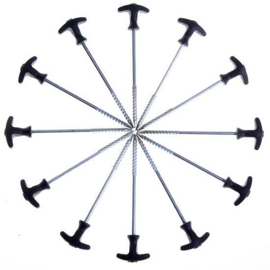 Zelt-Heringe aus Stahl T-Pegs 20cm - 12 Stück