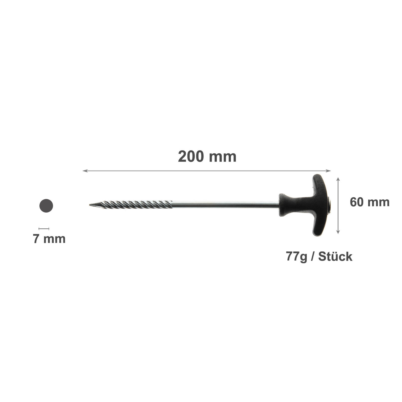 Zelt-Heringe aus Stahl T-Pegs 20cm - 12 Stück 2/7