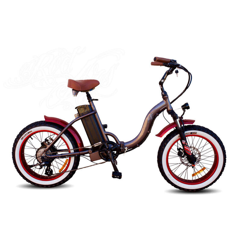 Bici Eléctrica Plegable Urbana Fatbike 20 plg - Rodars Calipso Marrón Metalizado