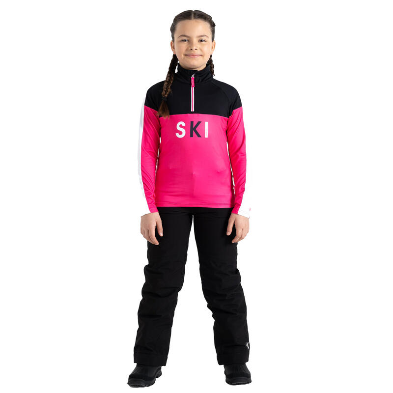 Kinder/Kids Pow Core Stretch Pullover (Puur Roze/Zwart)