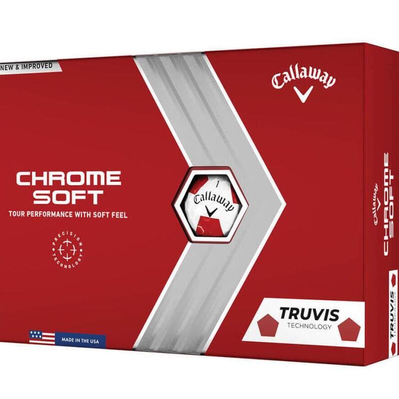 Caixa de 12 bolas de golfe Chrome Soft Truvis Callaway