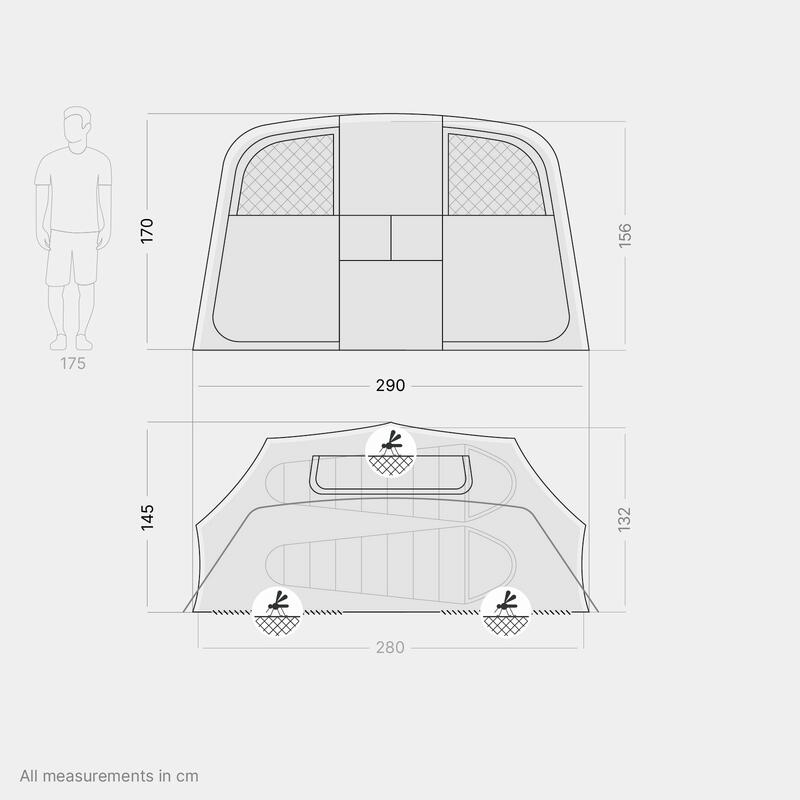 Cabine de couchage pour 2 personnes - adaptée à l'auvent qeedo Quick Base