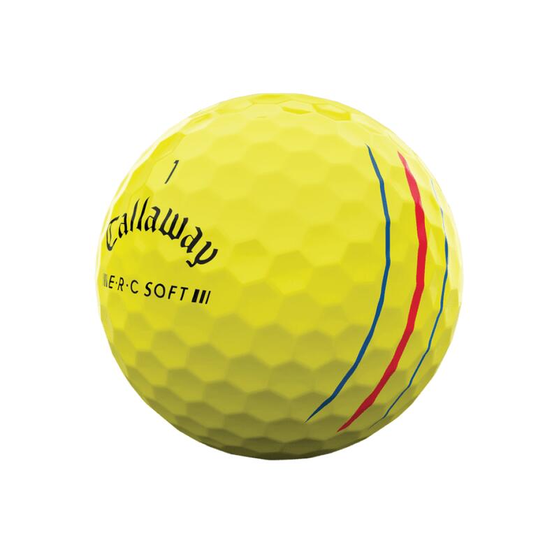 Caixa de 12 bolas de golfe ERC Soft Triple Track Amarelo New Callaway