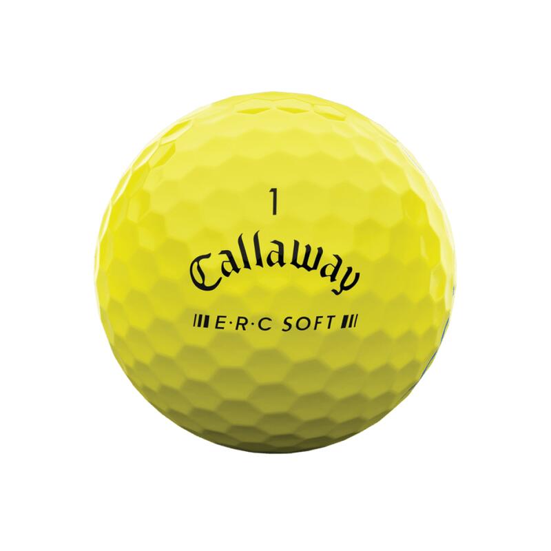 Caixa de 12 bolas de golfe ERC Soft Triple Track Amarelo New Callaway