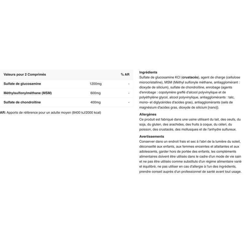 MSM Condroitina Glucosamina - 60 Tabletas de Biotech USA