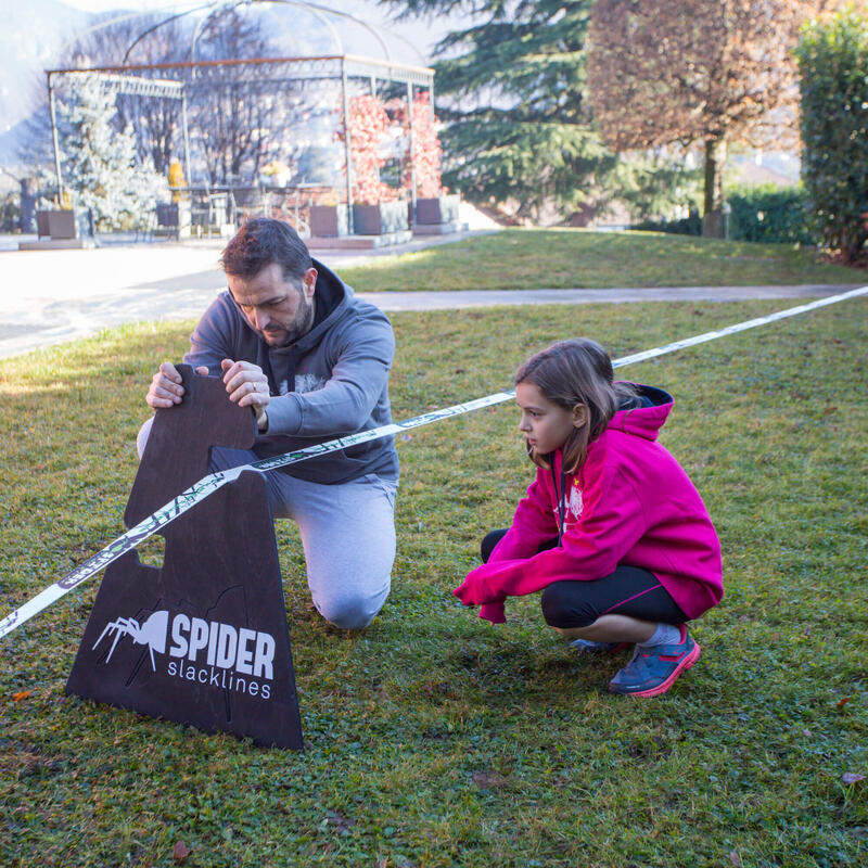 Cavalletto Slackline in Legno Nero - 3 Altezze Regolabili 30/50/70cm