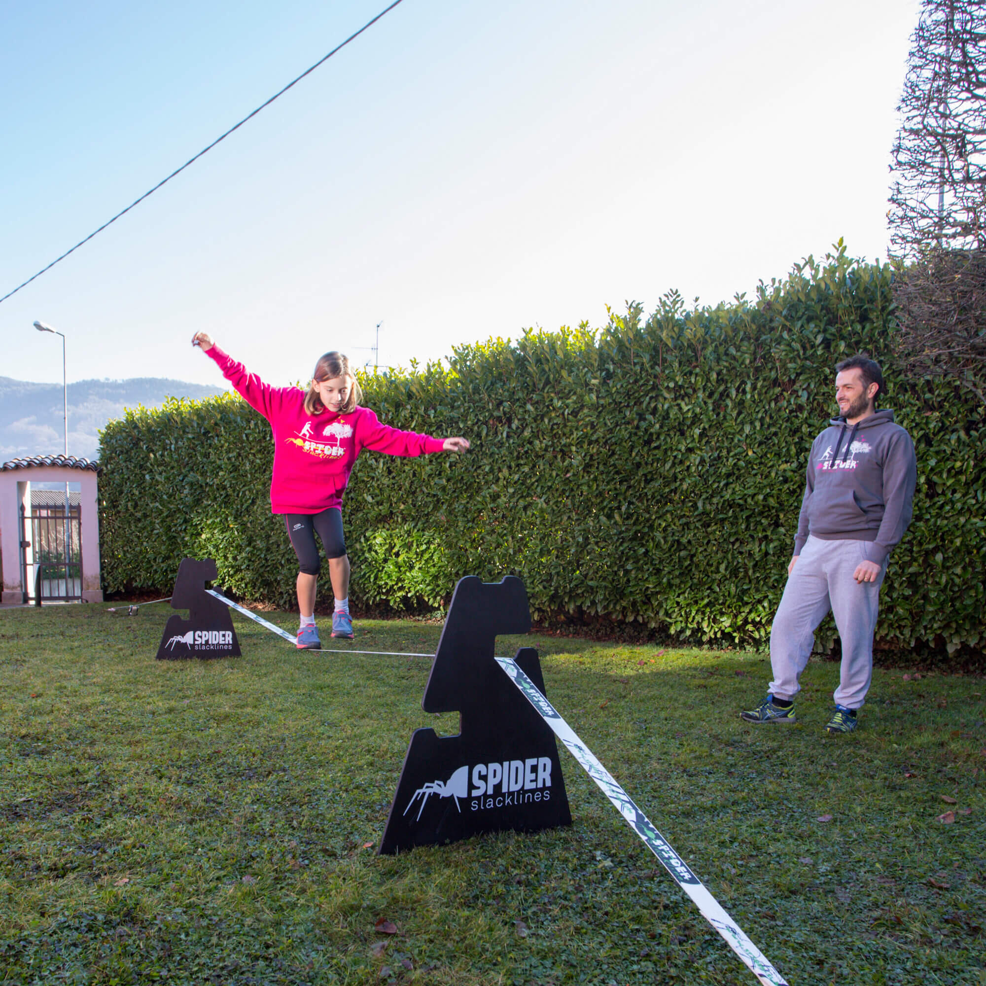 Cavalletto Slackline in Legno Nero - 3 Altezze Regolabili 30/50/70cm 3/7