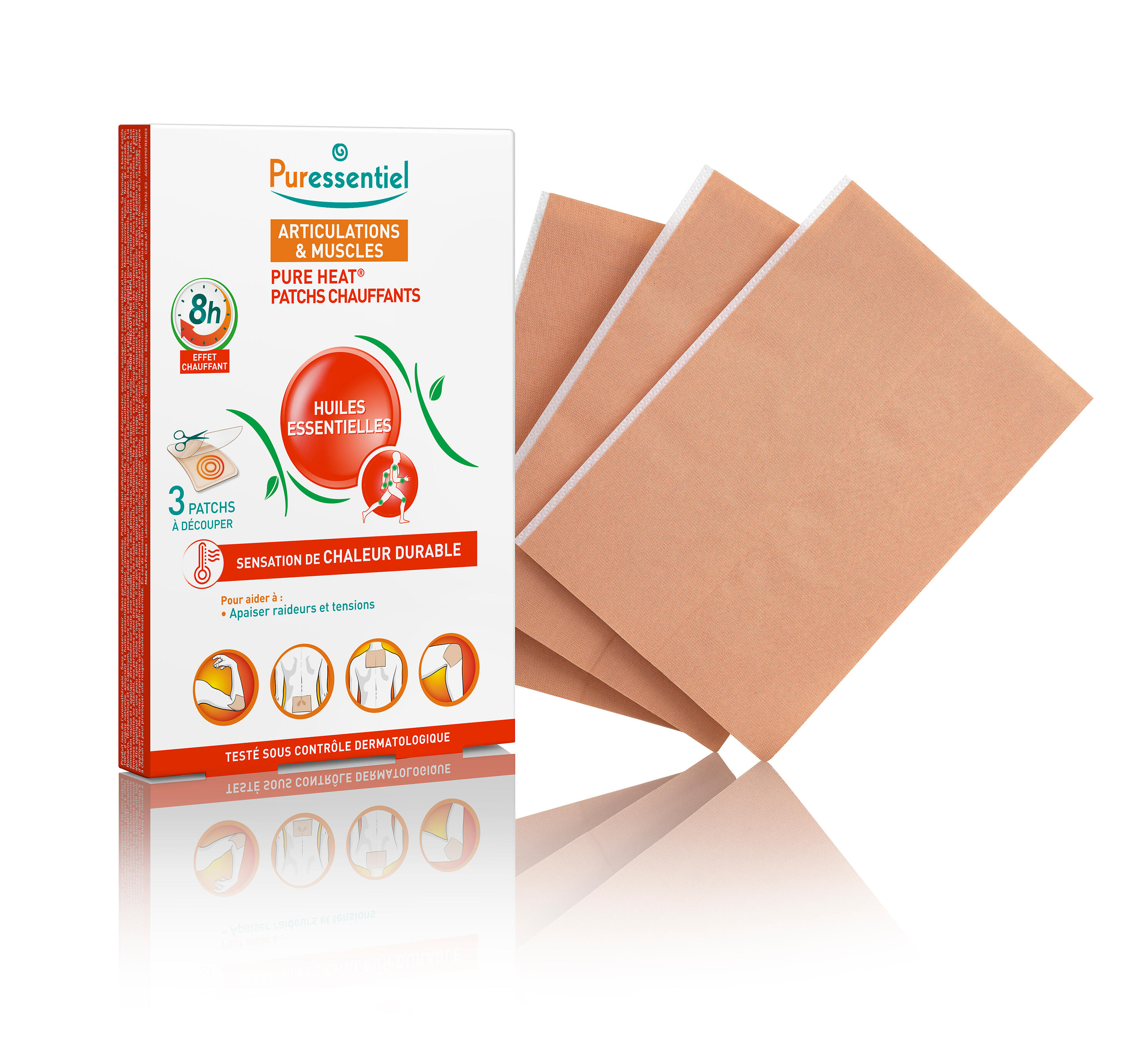Patchs Pure Heat | Sensation de Chaleur | Apaisant & Décontractant | 3 patchs 1/5