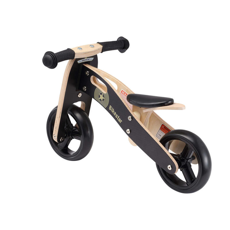 Bikestar mini loopfiets 2 in 1, hout, 7 inch, zwart