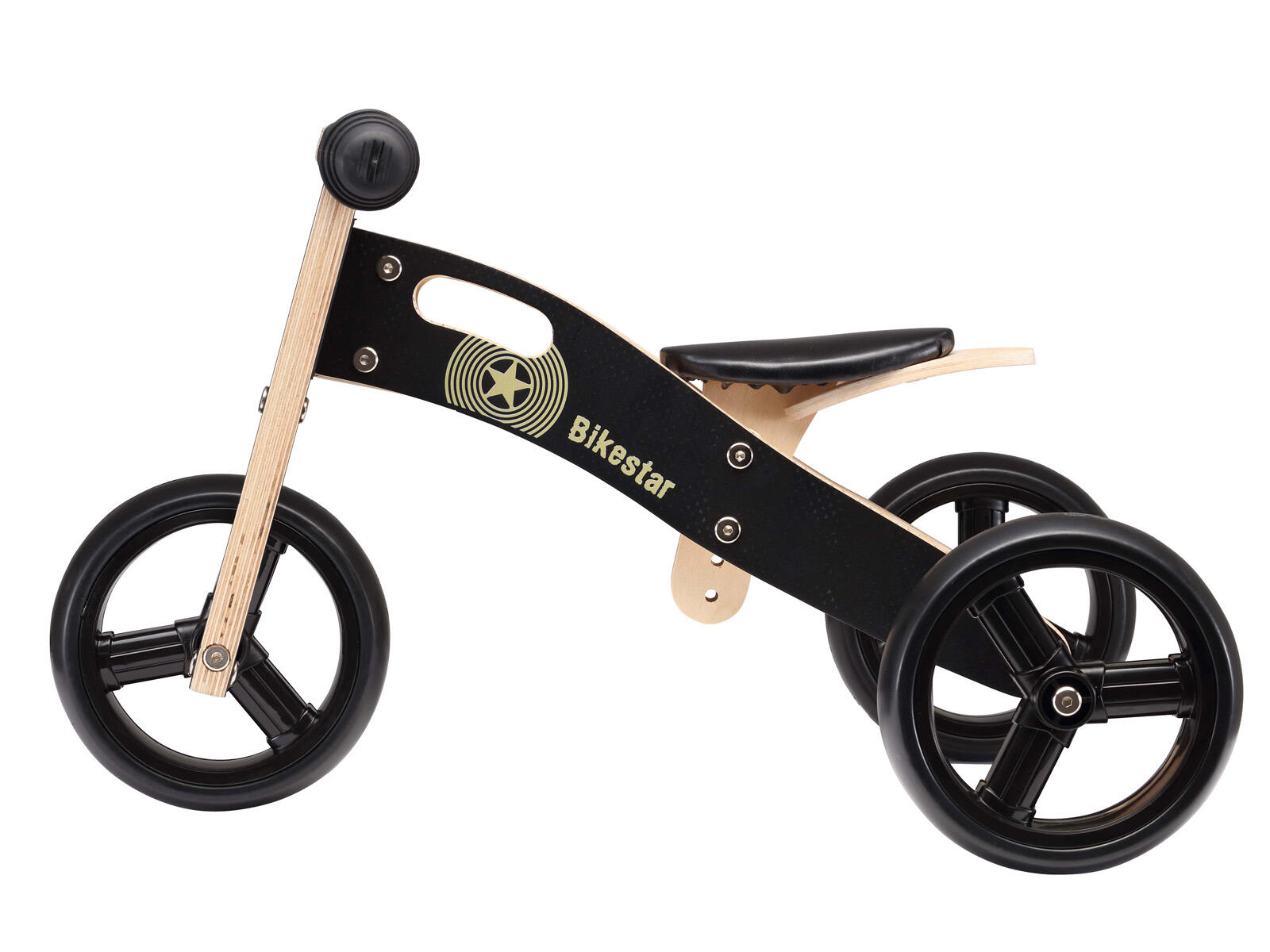 Bikestar mini loopfiets 2 in 1, hout, 7 inch, zwart 5/5