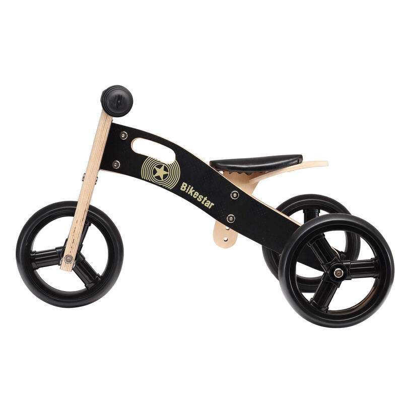 Bikestar mini draisienne 2 en 1, bois, noir