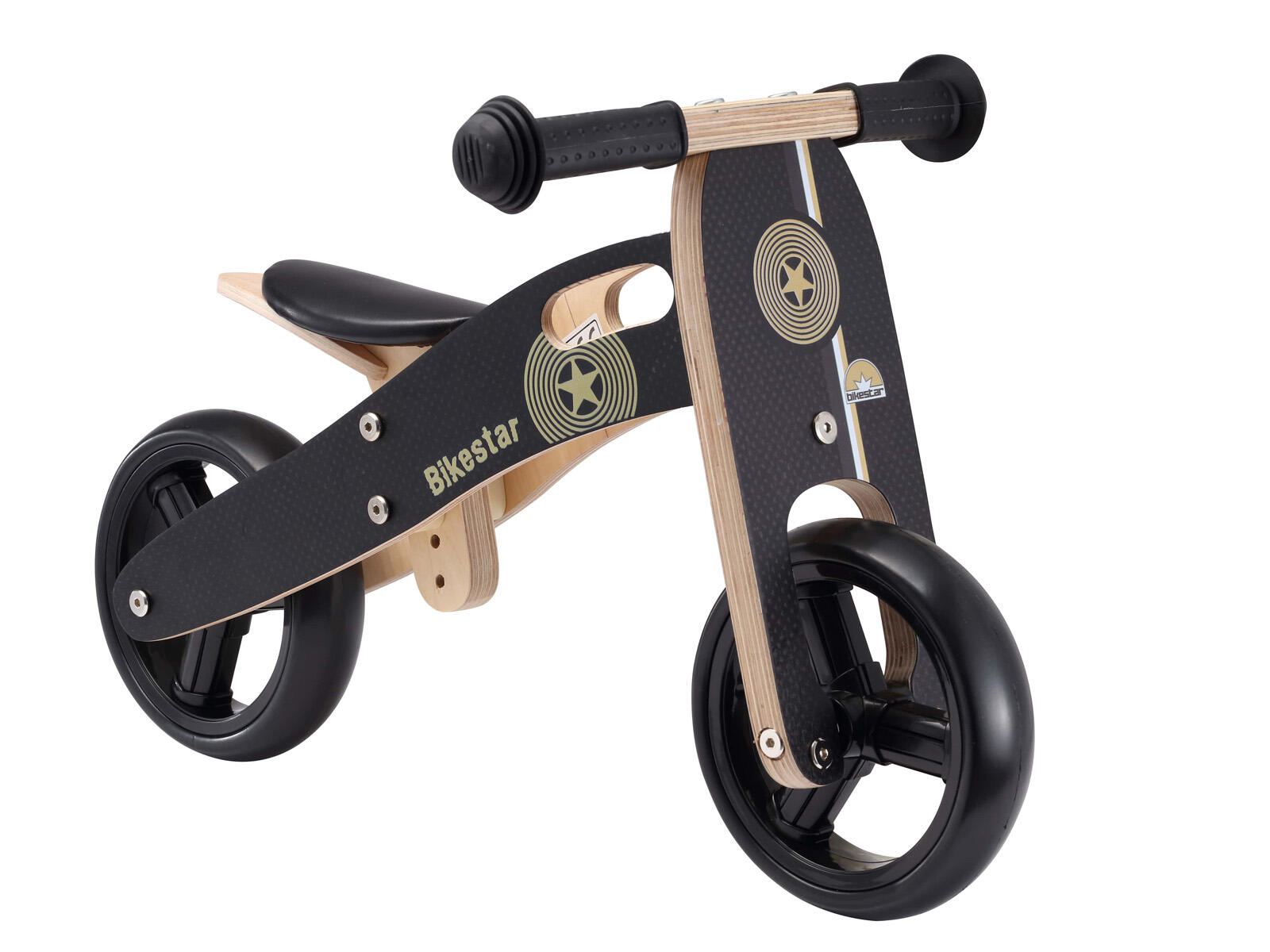 Bikestar mini loopfiets 2 in 1, hout, 7 inch, zwart 4/5