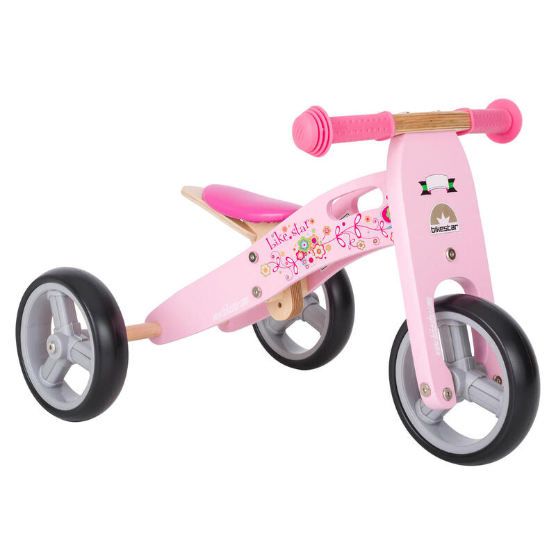 Bikestar mini draisienne 2 en 1, bois, rose