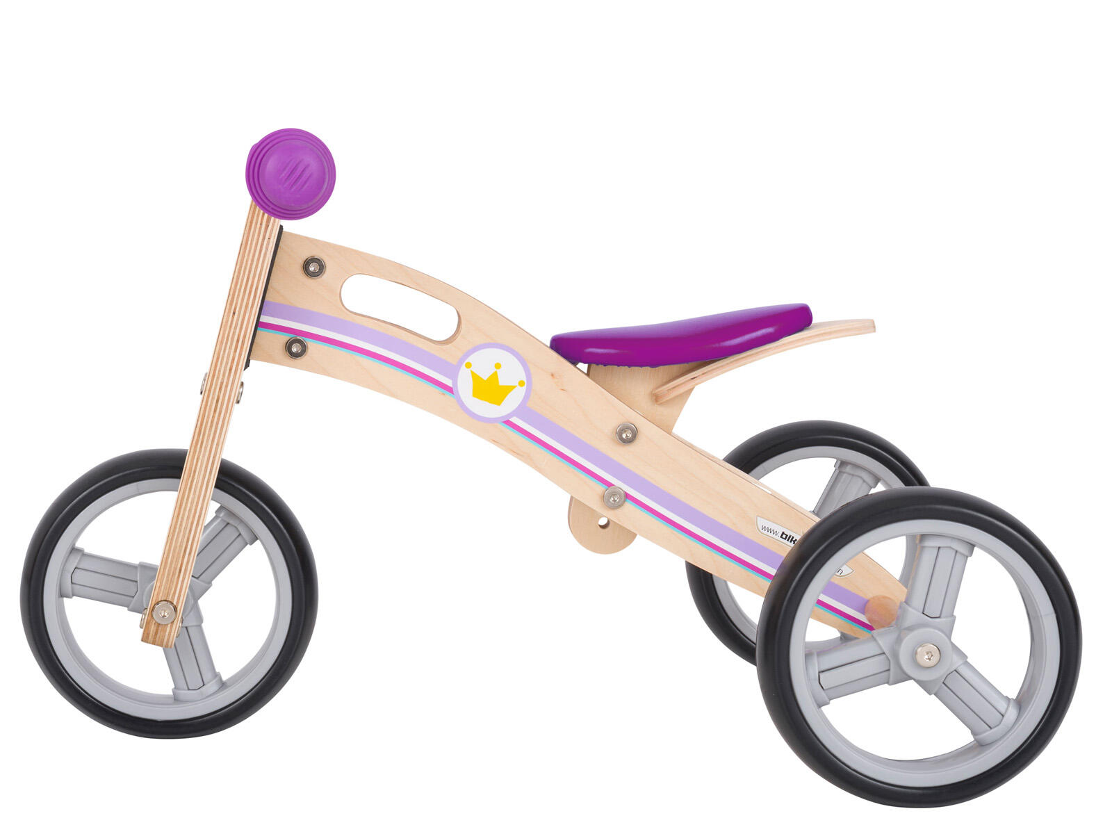 Bikestar mini loopfiets 2 in 1, hout, 7 inch, lila 5/5