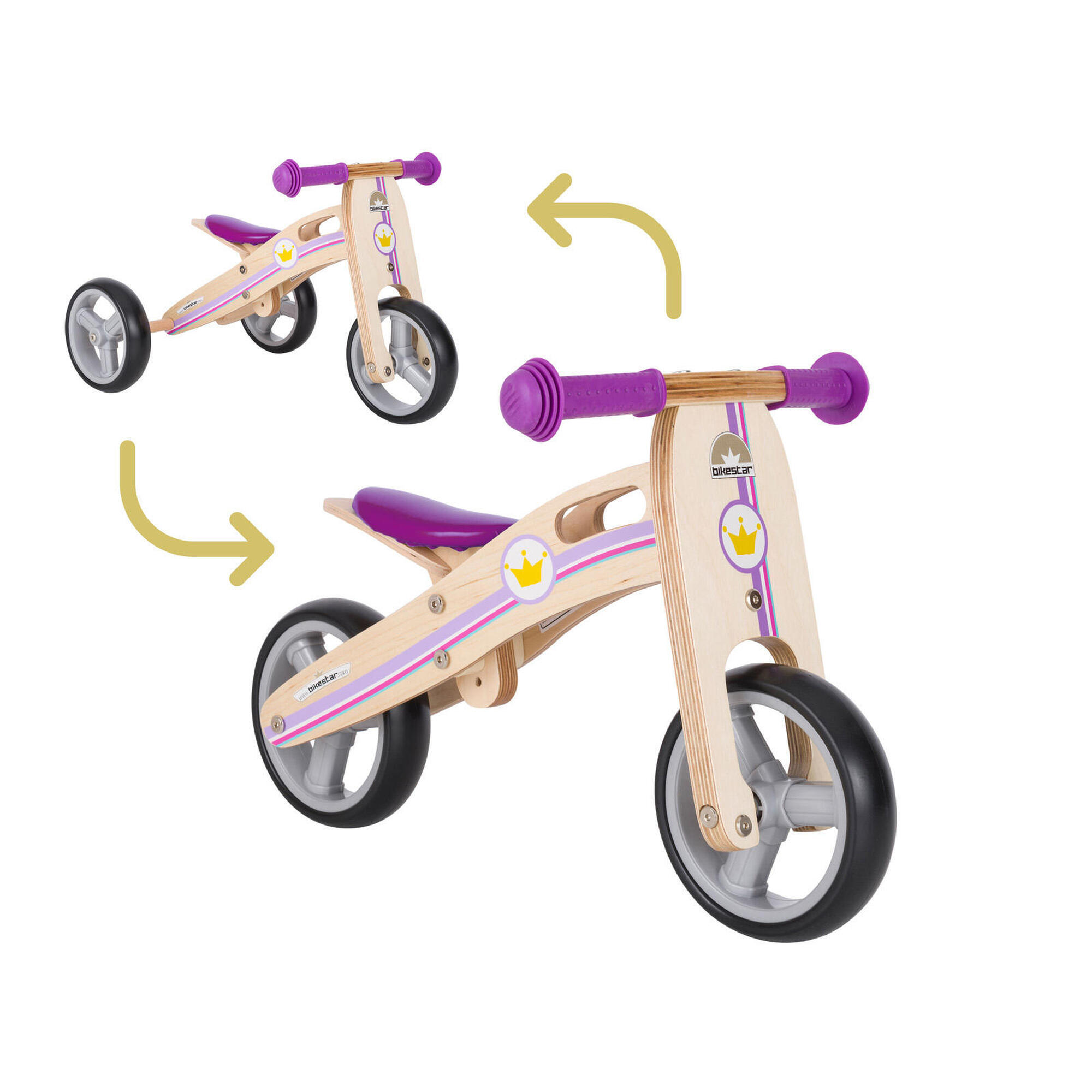 Bikestar - Draisienne 7 Pouces Enfant 18 Mois 2-en-1 - Vélo Enfant - Violet - Decathlon