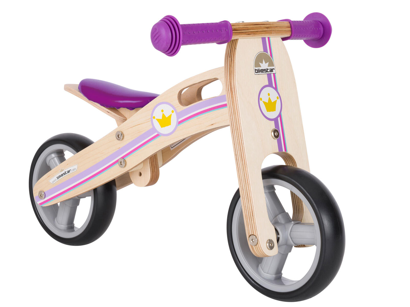 Bikestar mini loopfiets 2 in 1, hout, 7 inch, lila 4/5