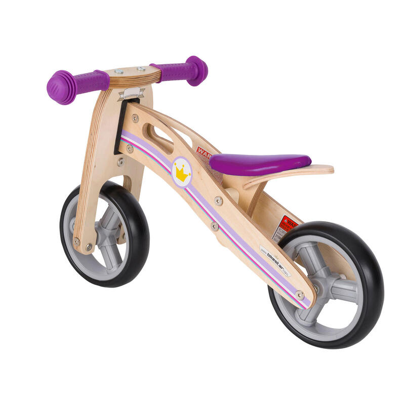 Bikestar mini loopfiets 2 in 1, hout, 7 inch, lila