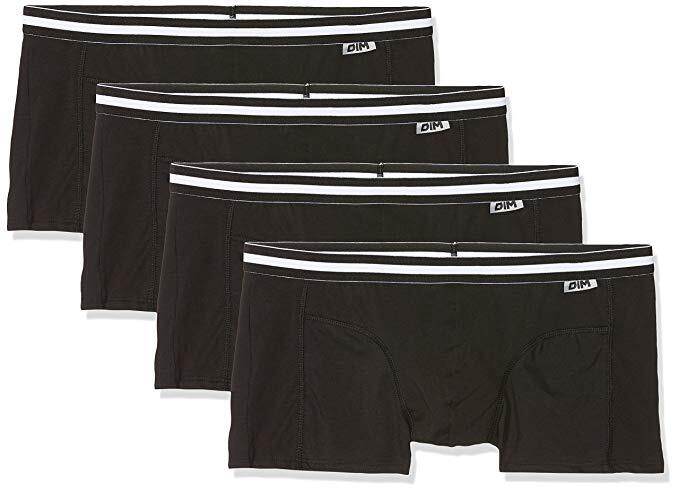 x4 Boxers Noires Homme Dim 4/6