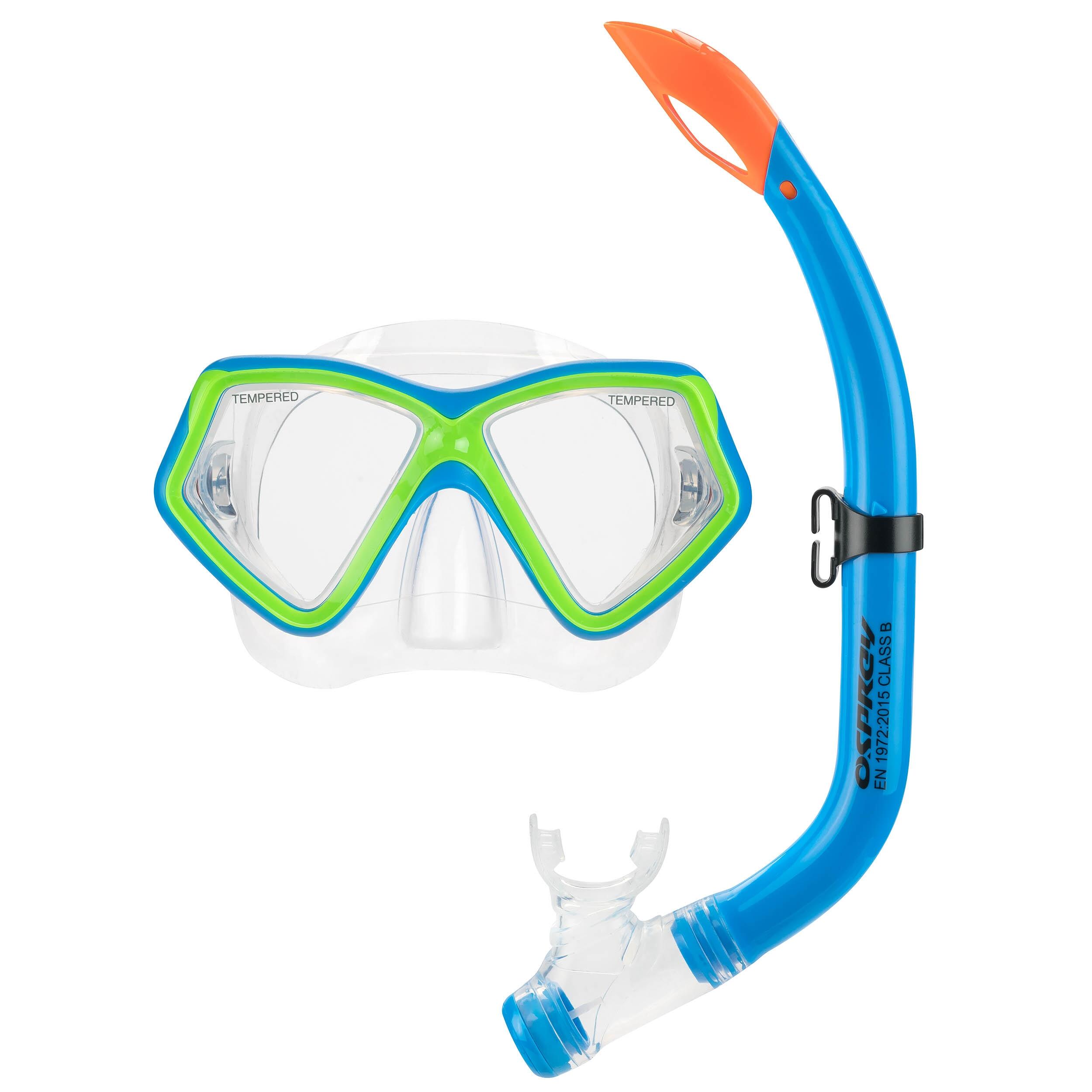 OSPREY ACTION SPORTS Osprey Kids Mask and Snorkel Set, Tempered Lens Snorkelling Set