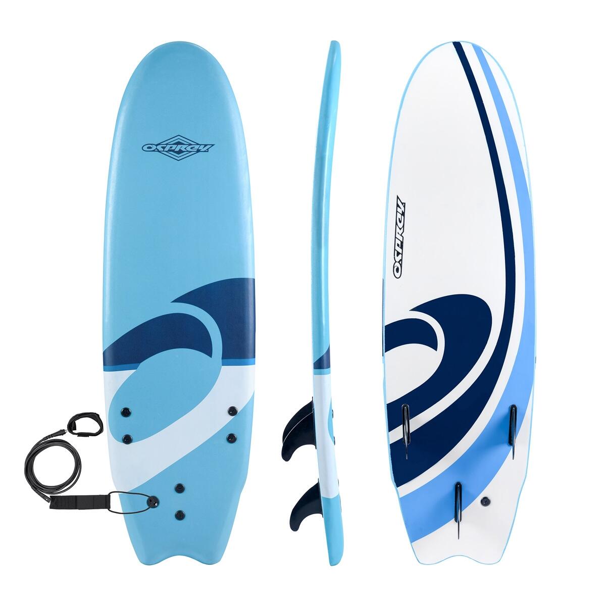 XPE Foam Surfboard with Leash and Fins 1/4