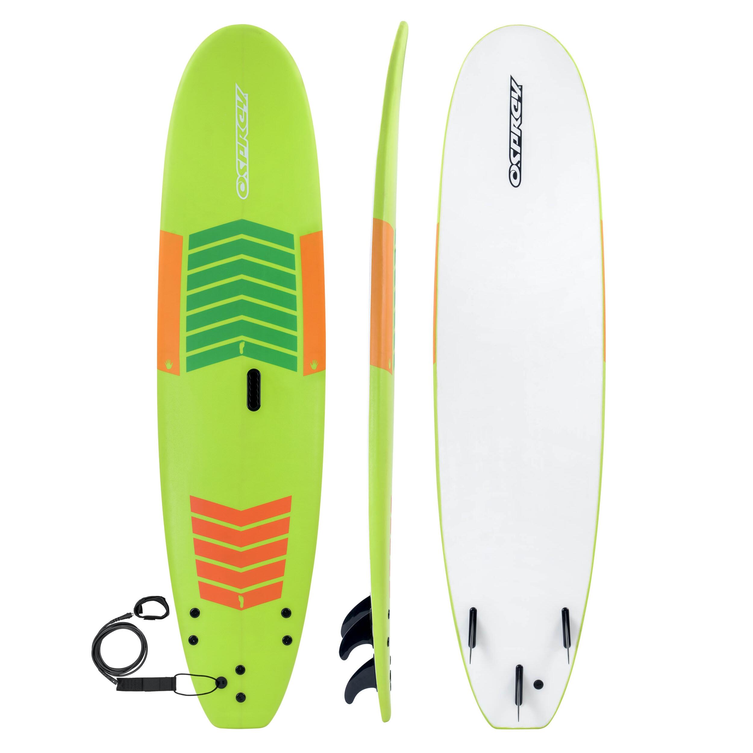 OSPREY ACTION SPORTS XPE Foam Surfboard with Leash and Fins