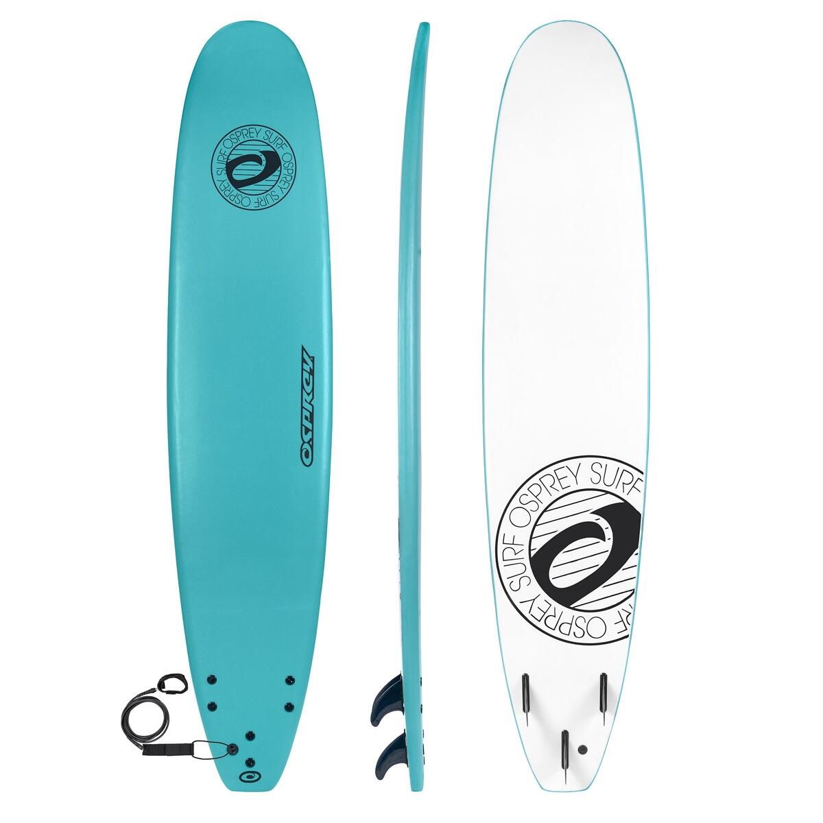 OSPREY ACTION SPORTS XPE Foam Surfboard with Leash and Fins, Mint Design