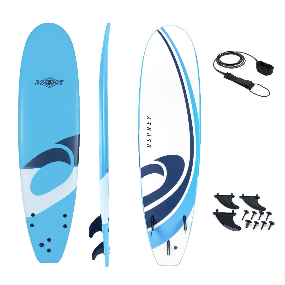 XPE Foam Surfboard with Leash and Fins, Logo Design 2/4