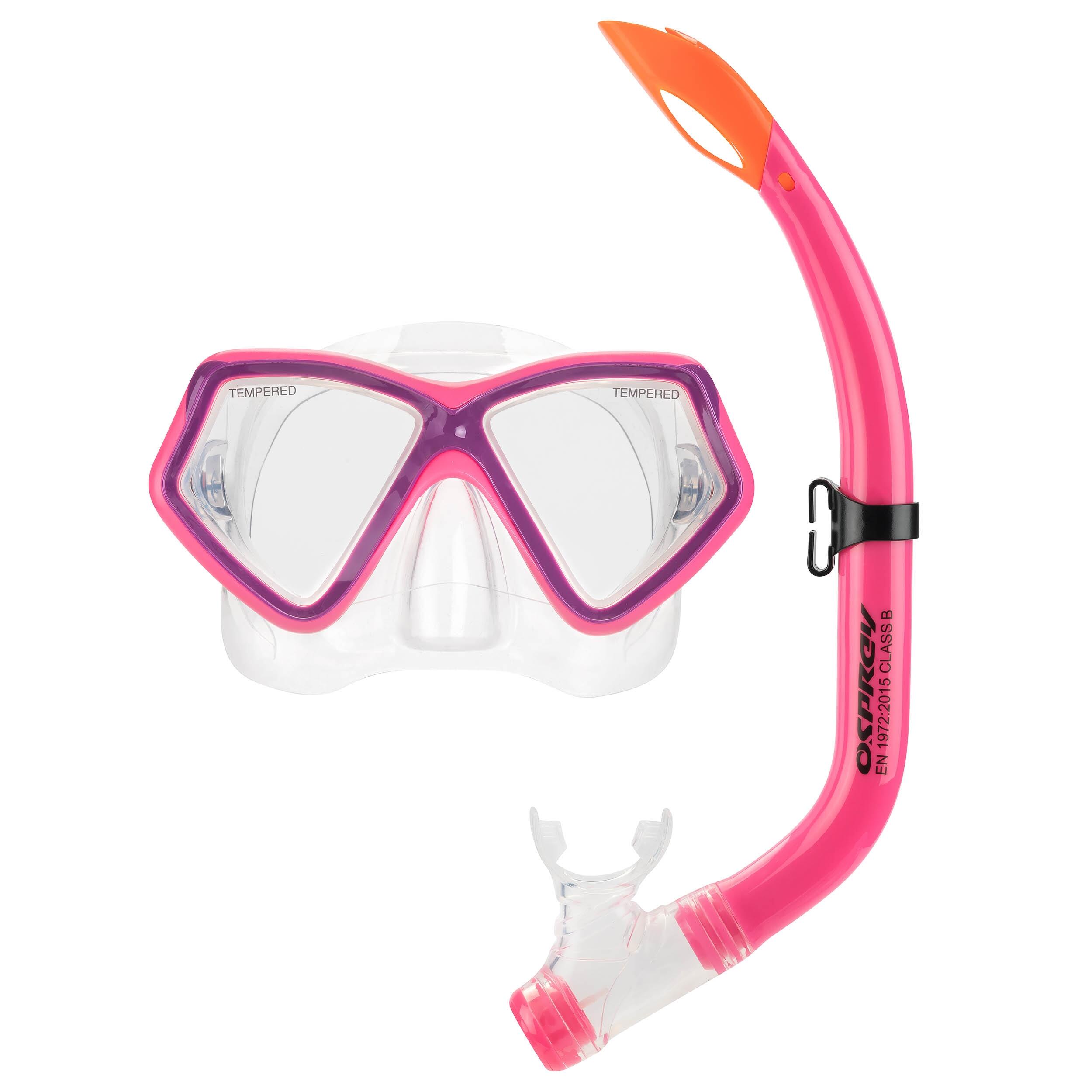 OSPREY ACTION SPORTS Osprey Kids Mask and Snorkel Set, Tempered Lens Snorkelling Set