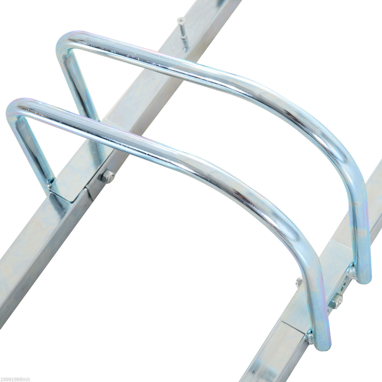 Aparcamiento para Bicicletas HOMCOM 76x33x27 cm Plata 5/7