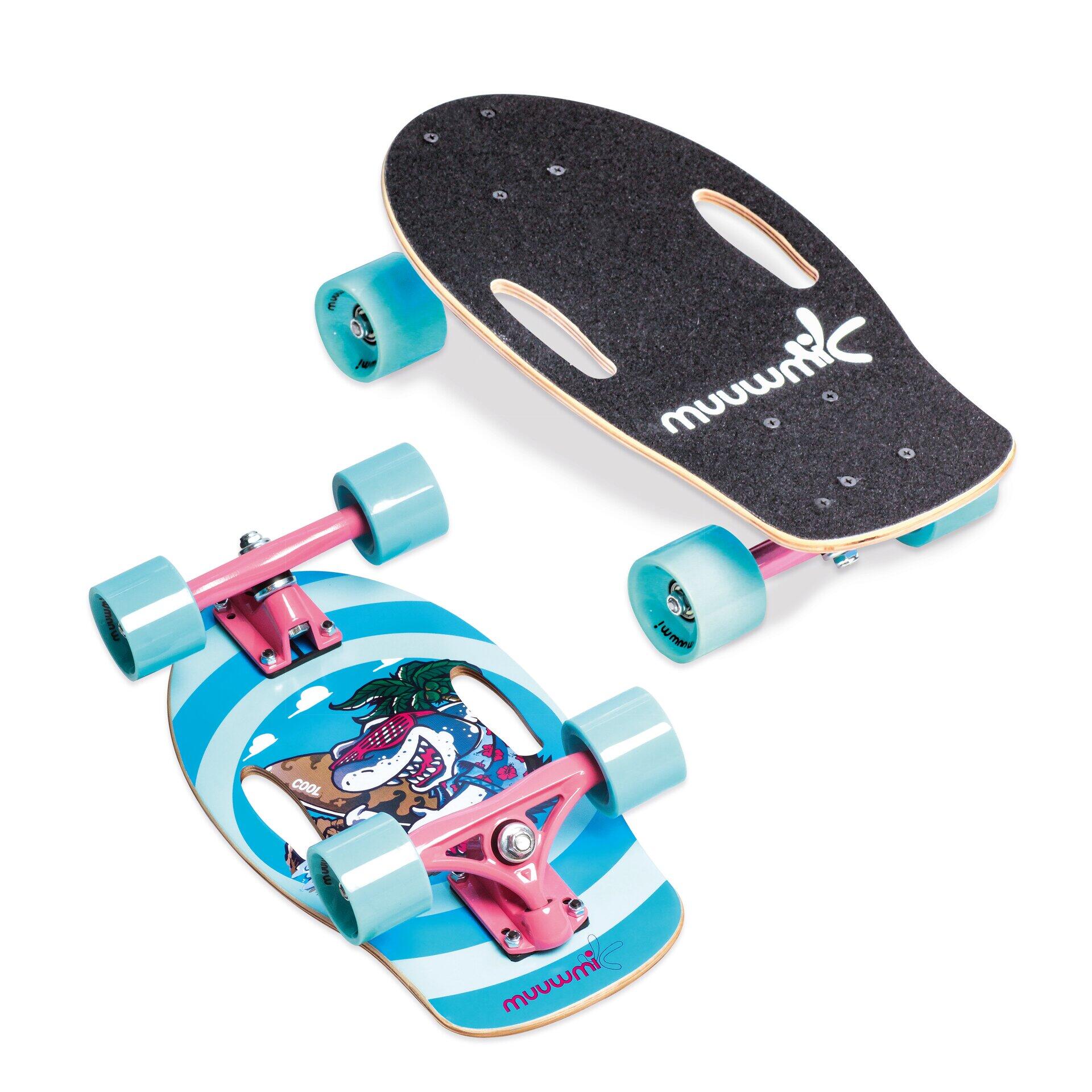 MUUWMI muuwmi Shortboard - ABEC 7 Ball Bearings, Shark Design with handle grips