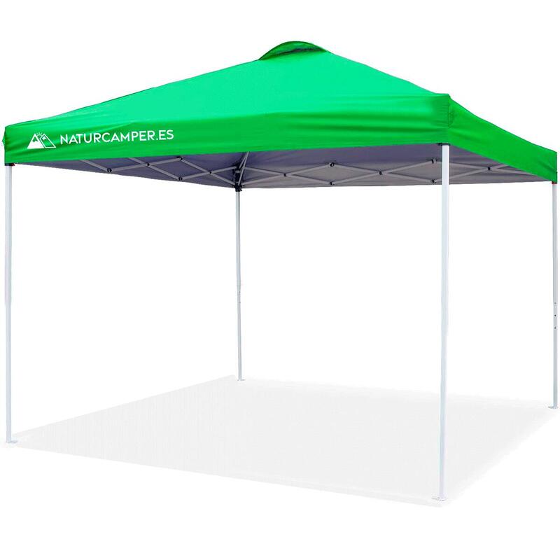 Tenda dobrável 3x3m Verde para a praia, jardim, terraço ou campismo.