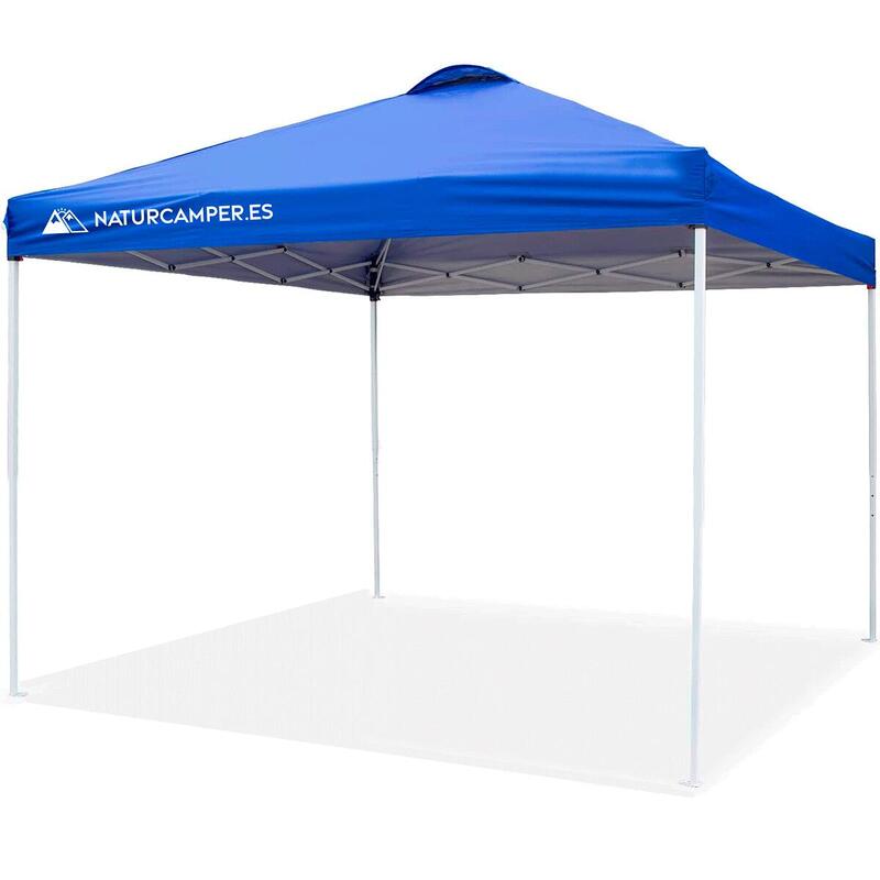 Opvouwbare tent 3x3m Blauw voor strand, tuin, camping of zwembad