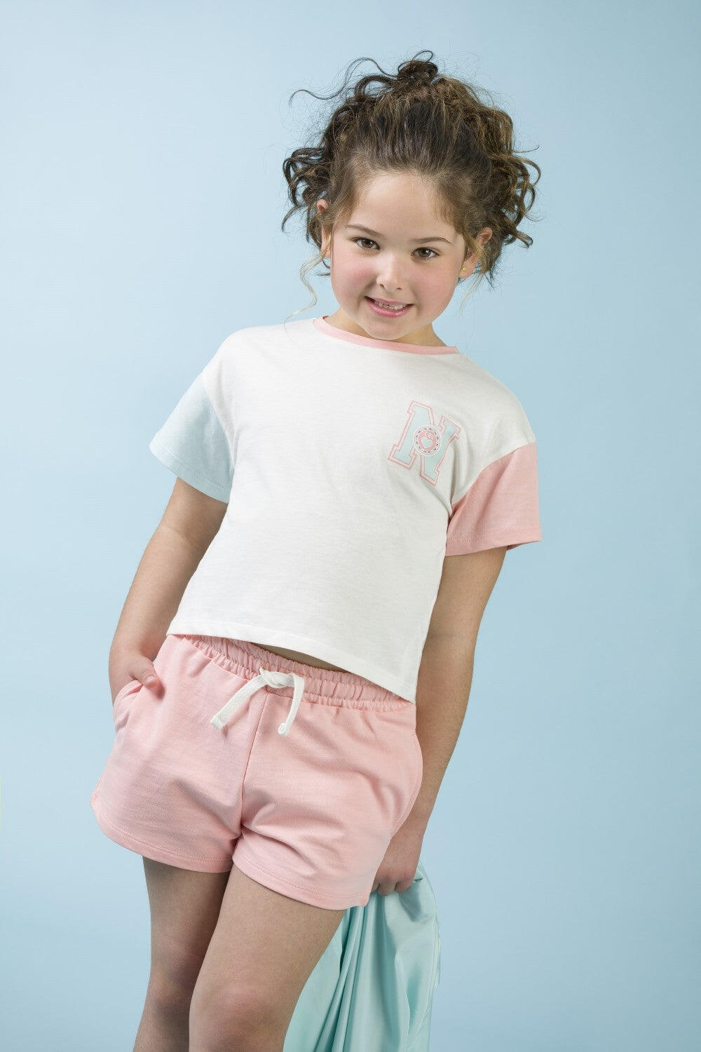 Camiseta de manga curta em tons pastel para 5/5