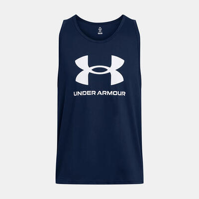 Under armour heren tanktop ua sportstyle logo blauw