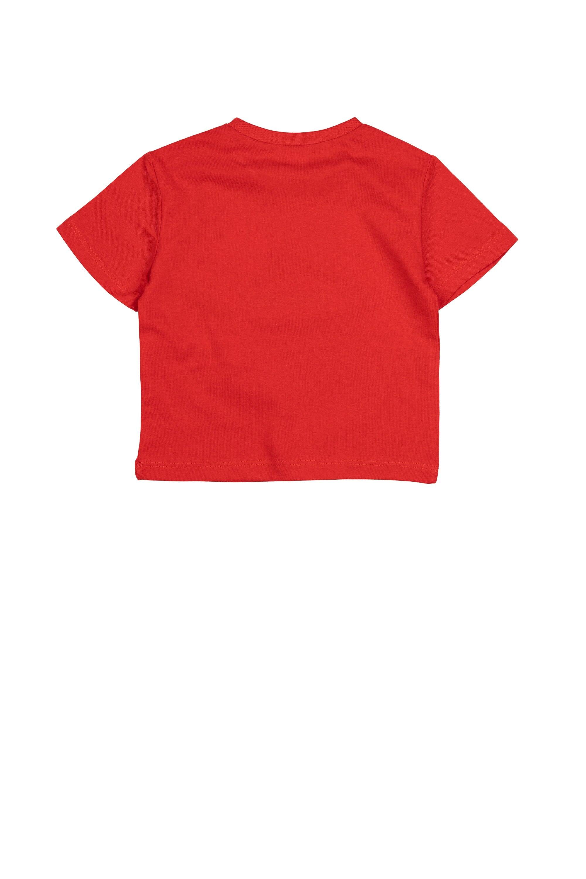 Camiseta vermelha para bebê 3/4