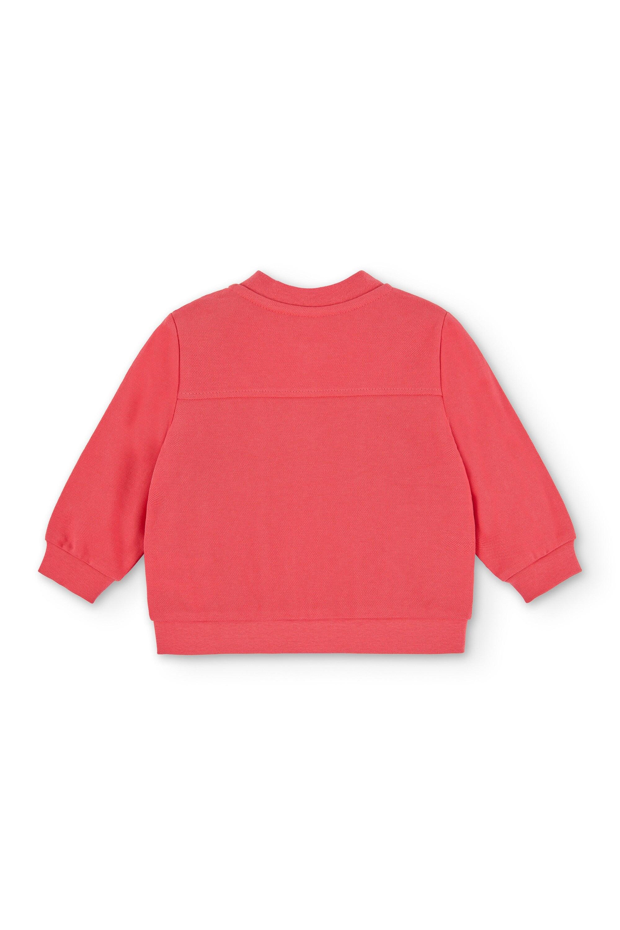 Moletom vermelho com zíper para bebê 3/4
