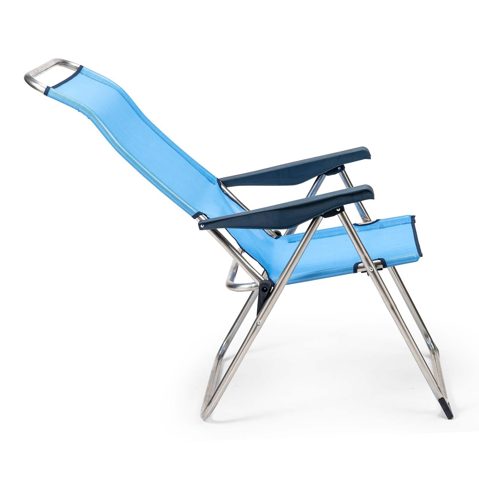 Silla de Playa y Jardín Plegable Solenny Reclinable 5 Posiciones con Respaldo An 4/5