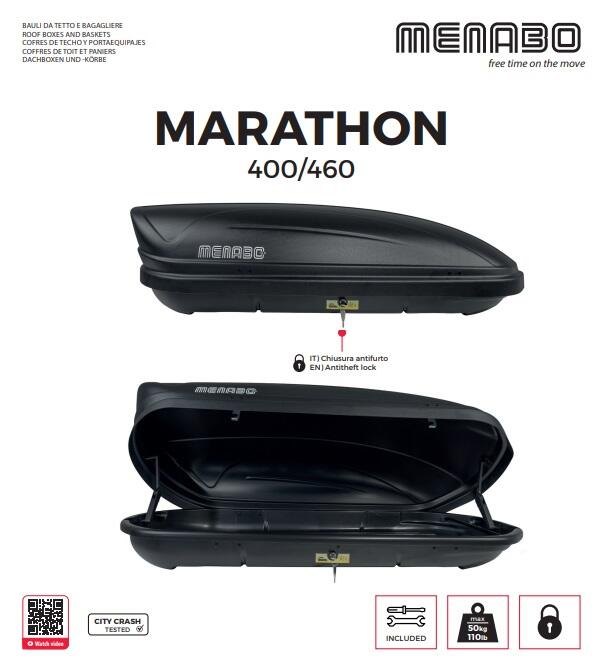 Dachbox  Menabo Marathon 460 schwarz matt 4/6