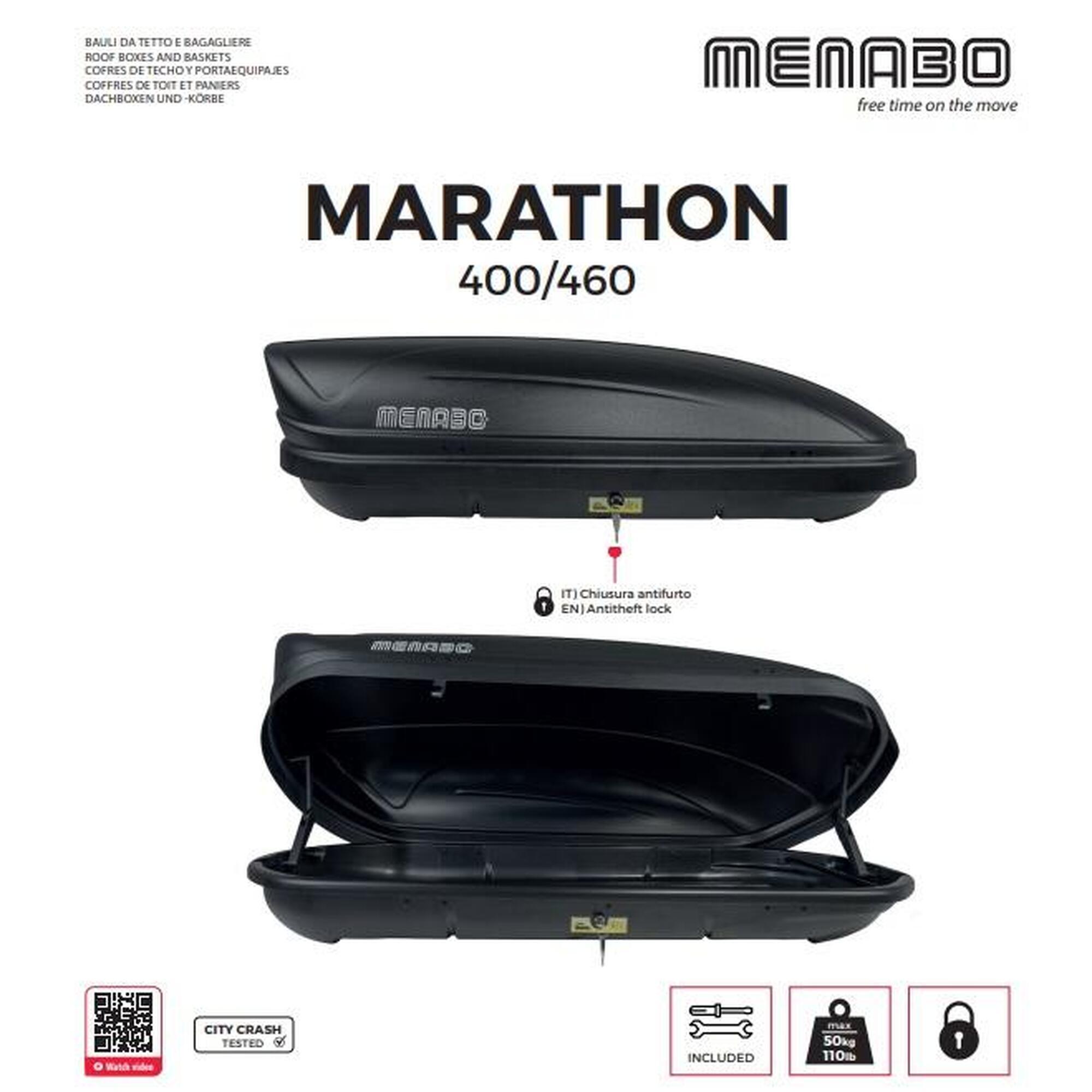 Cutie portbagaj Menabo Marathon Dark, 460 l - 198x79x37cm