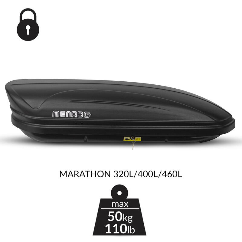 Cutie portbagaj Menabo Marathon Dark 400, 165x79x37cm