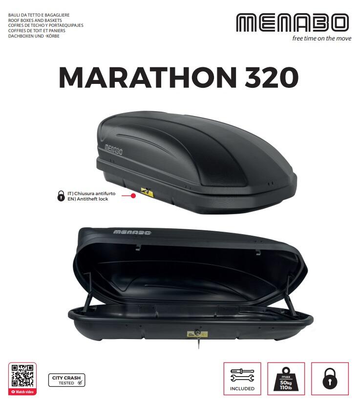 Dachbox Menabo Marathon 320 schwarz matt 4/6