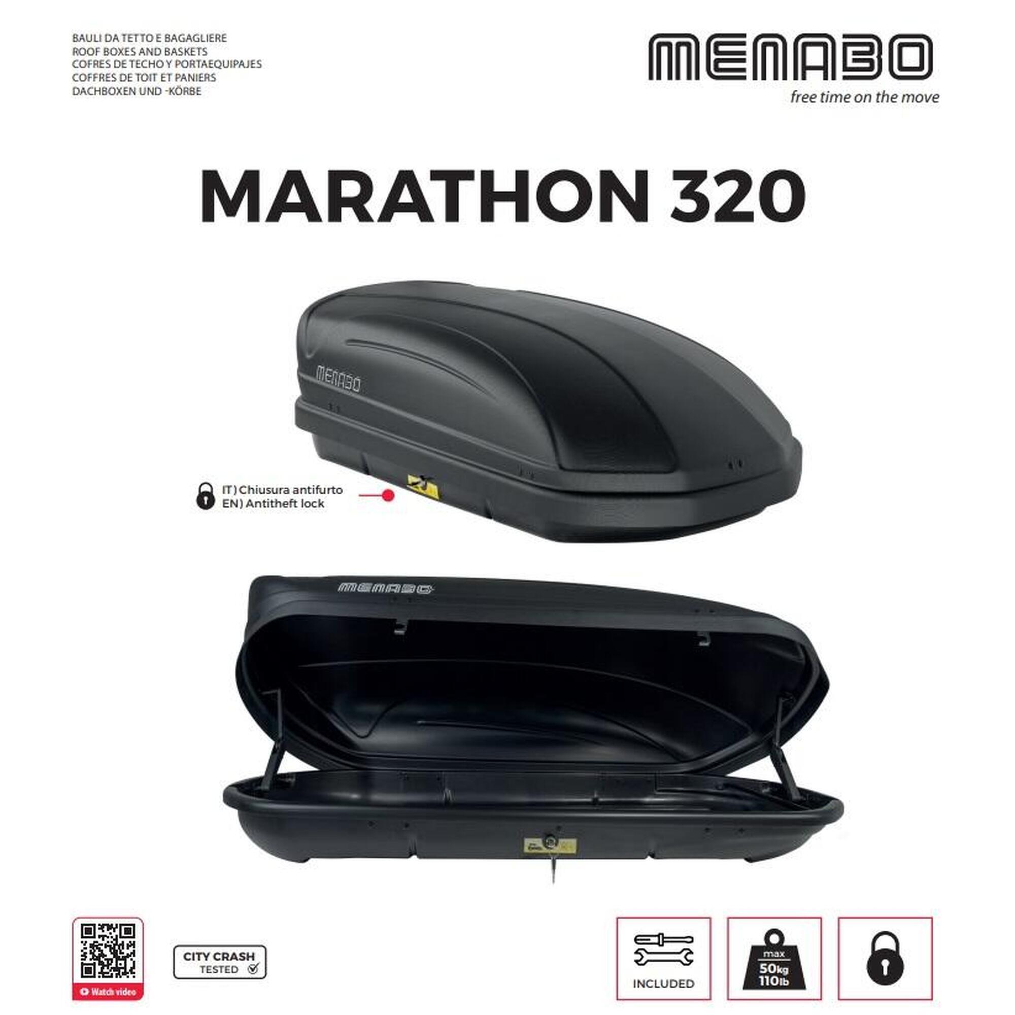 Cutie portbagaj Menabo Marathon Dark 320, 138x79x37cm