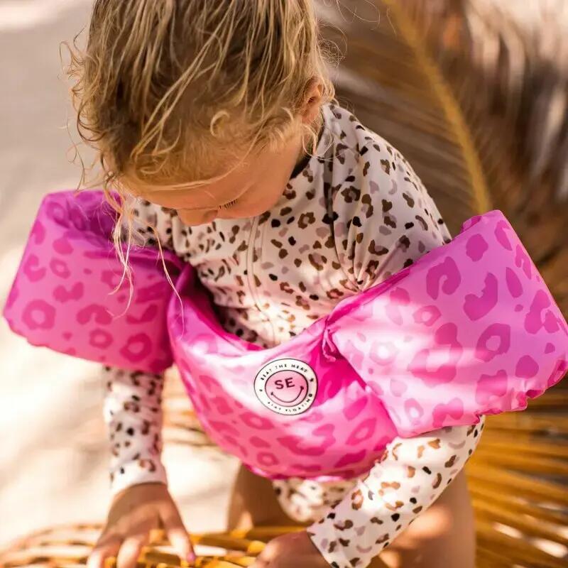 Ceinture de natation rose imprimé léopard 2 à 6 ans 2/7