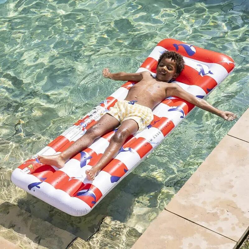 Matelas de piscine - Rouge/Blanc - Ocean Stripes - 177 cm 2/3