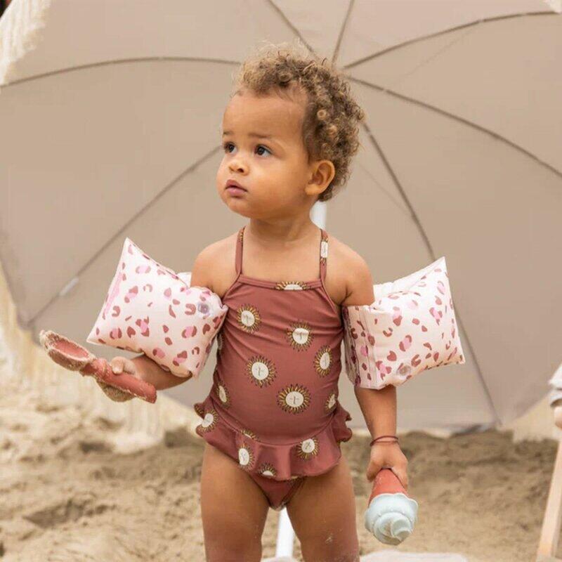 Swim Essentials Arm Bands - Old Pink - Leopard 6/7
