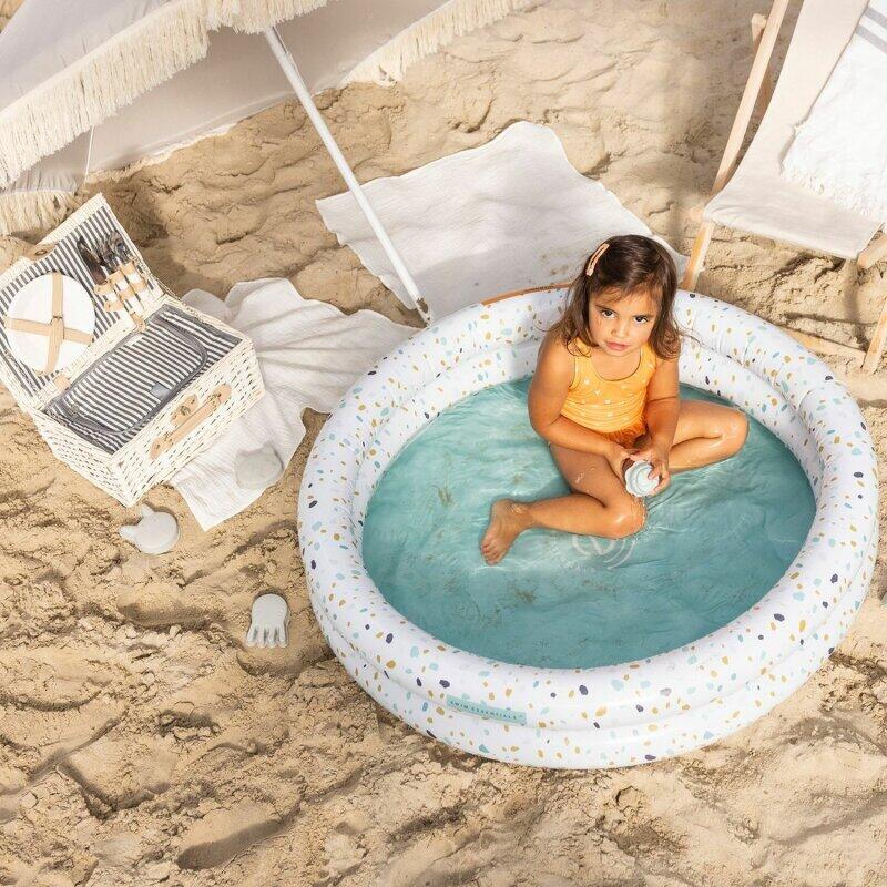 Swim Essentials Swimming Pool 100 cm Terrazzo Weiß 100 x 17 cm