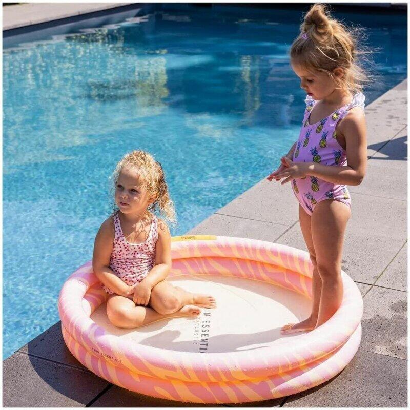 Swim Essentials Swimming Pool 100 cm Pink Zebra 100 x 17 cm