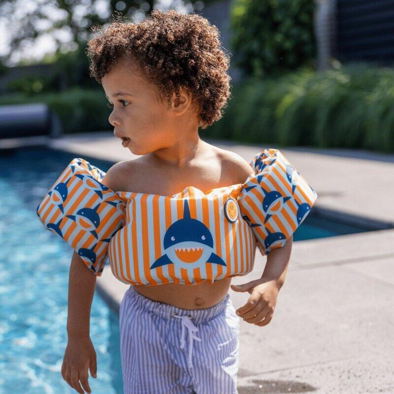 Swim Essentials Puddle Jumper Orange Blau Hai 2-6 Jahre 55 x 32 x 13 cm 4/7