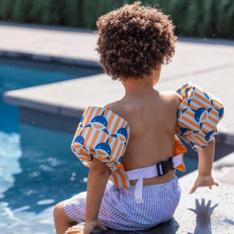 Swim Essentials Puddle Jumper Orange Blau Hai 2-6 Jahre 55 x 32 x 13 cm 3/7