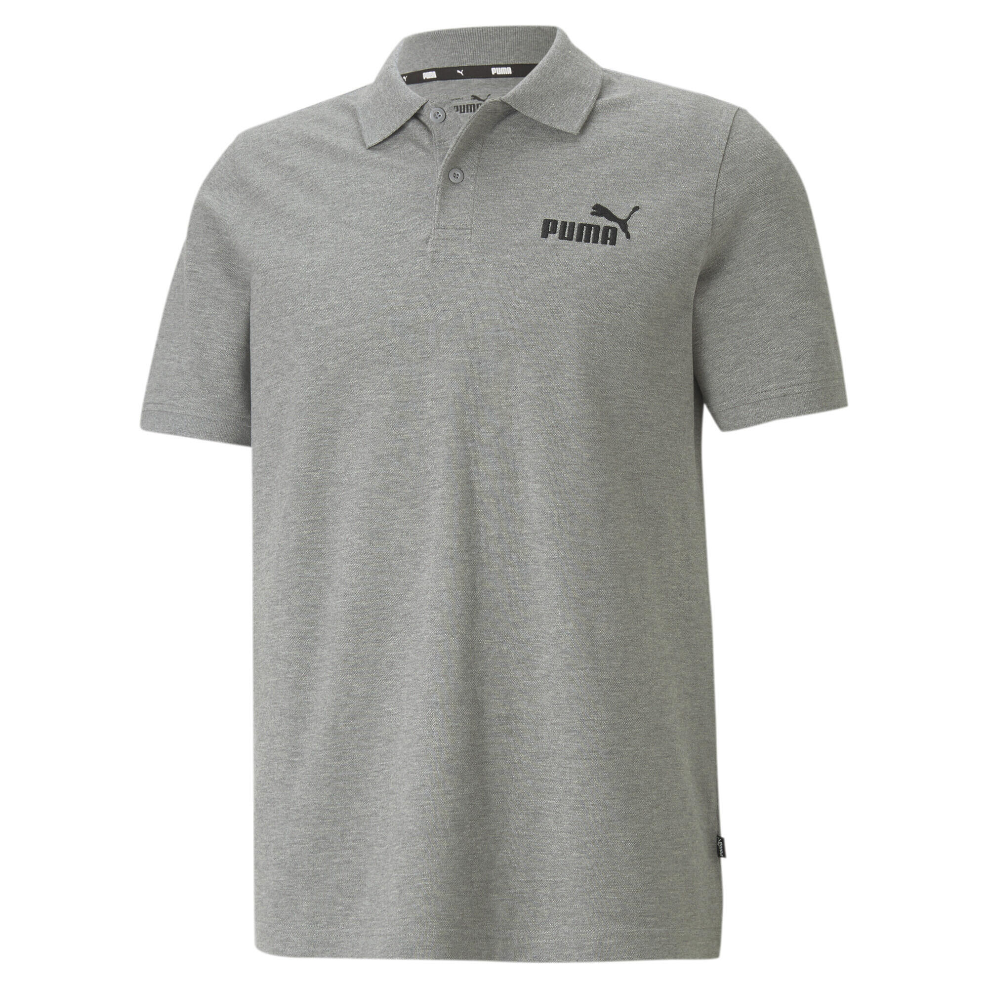 PUMA Essentials Pique Polo Shirt Men Medium Gray Heather